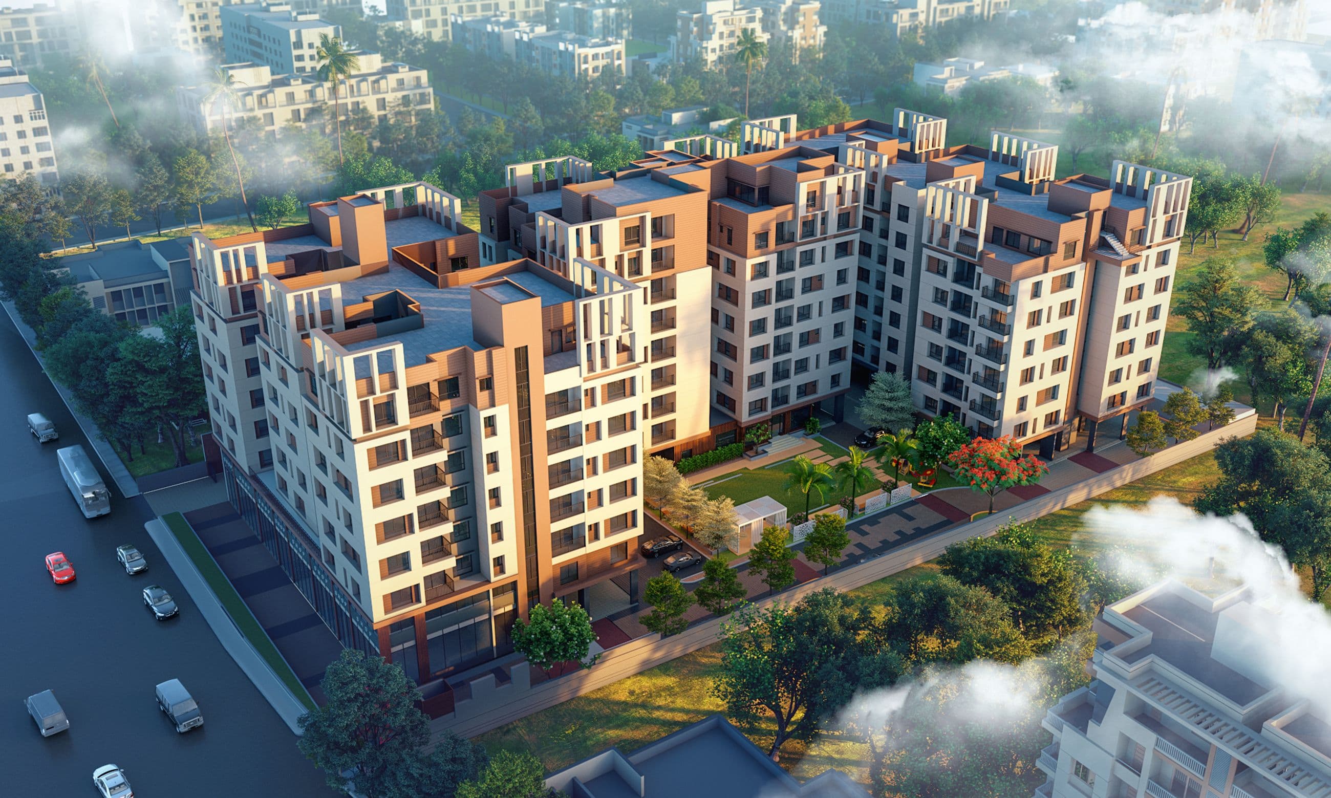 Aerial view of CP Greens