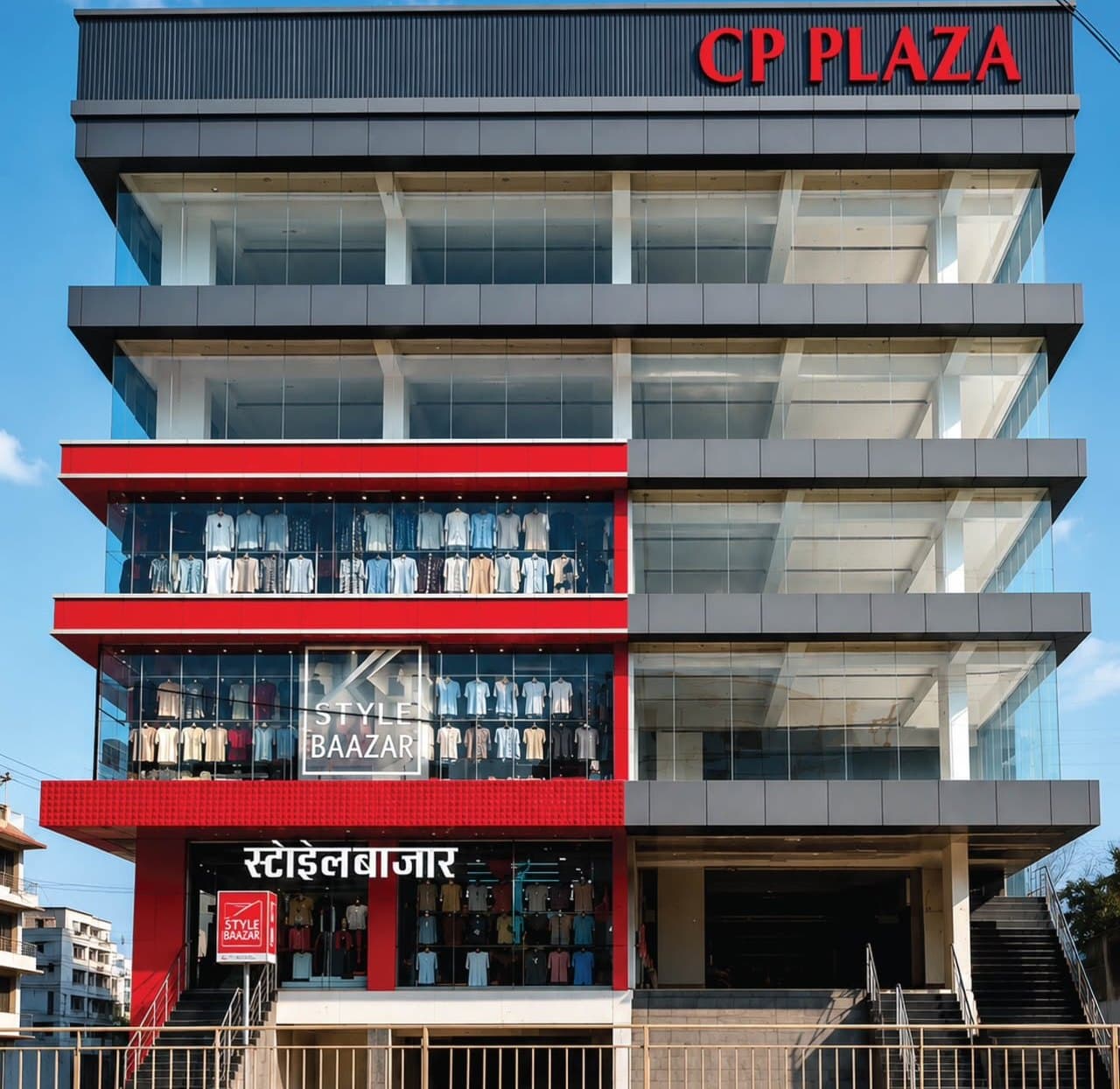 CP Plaza photographed at Shivmandir, with the Style Bazaar store
