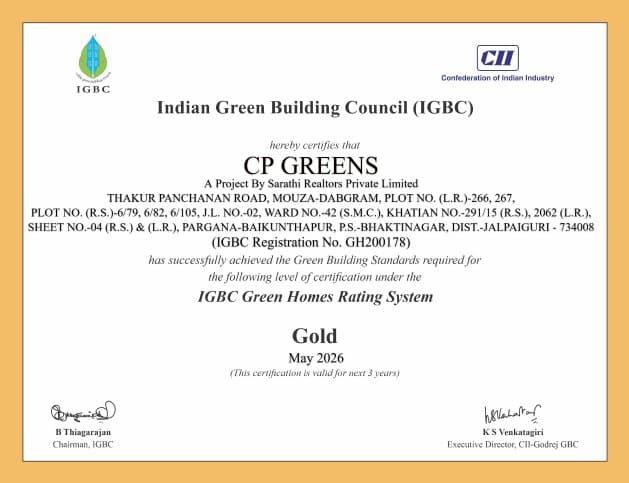 IGBC Gold certificate issued to CP Greens