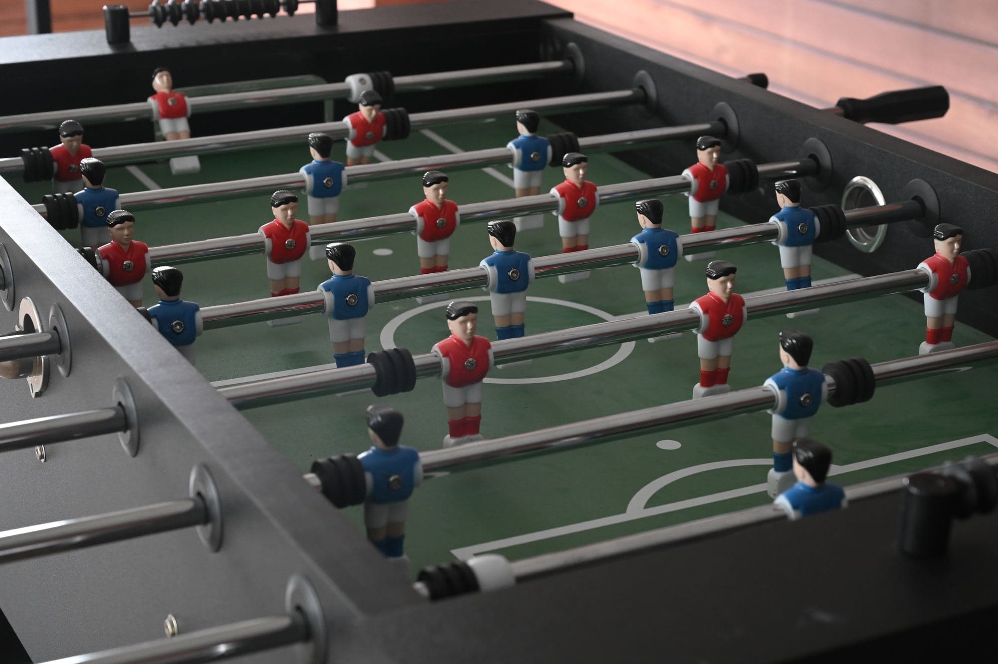 The foosball table in the games room