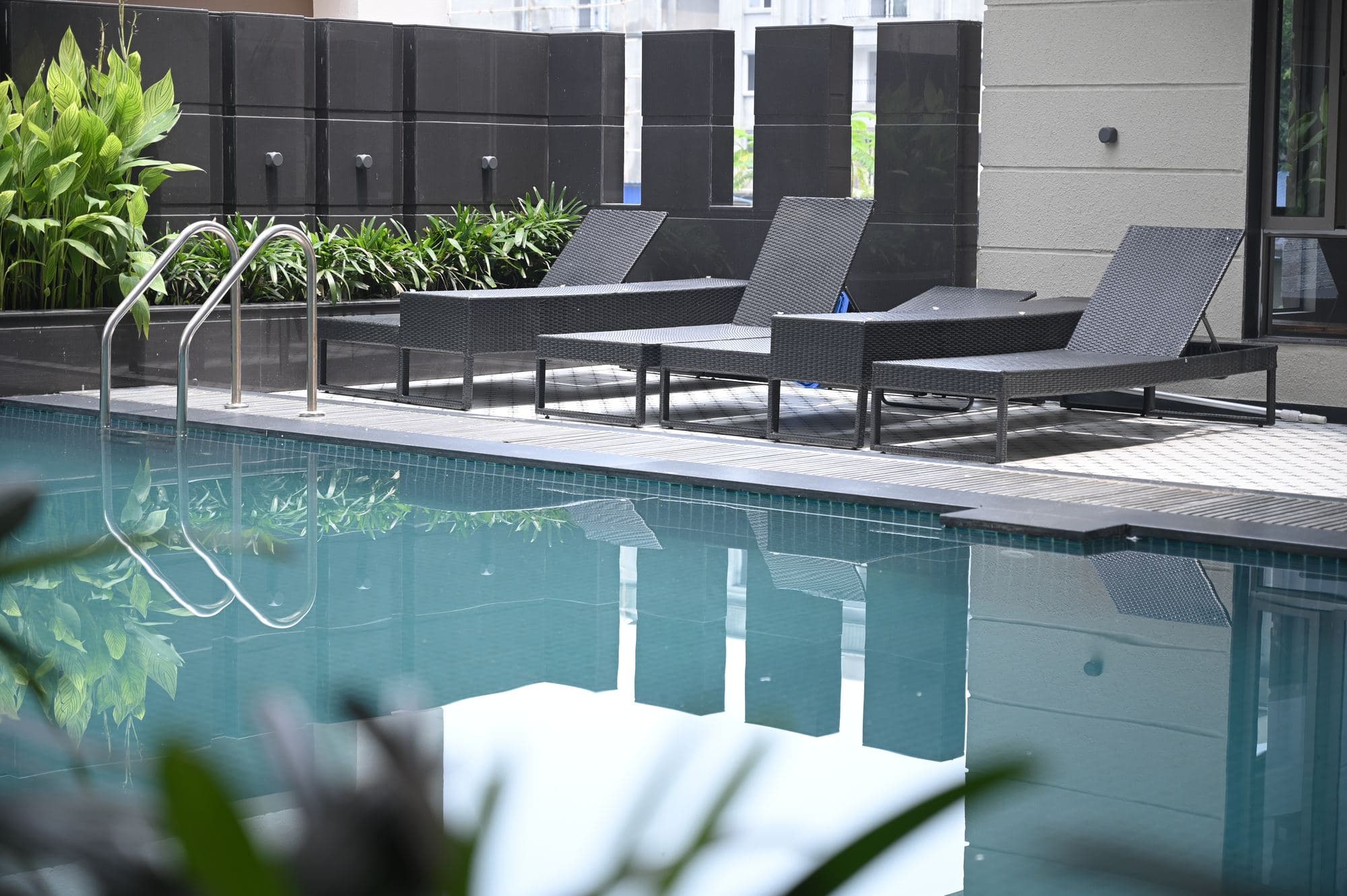 The CP Greens swimming pool, photographed