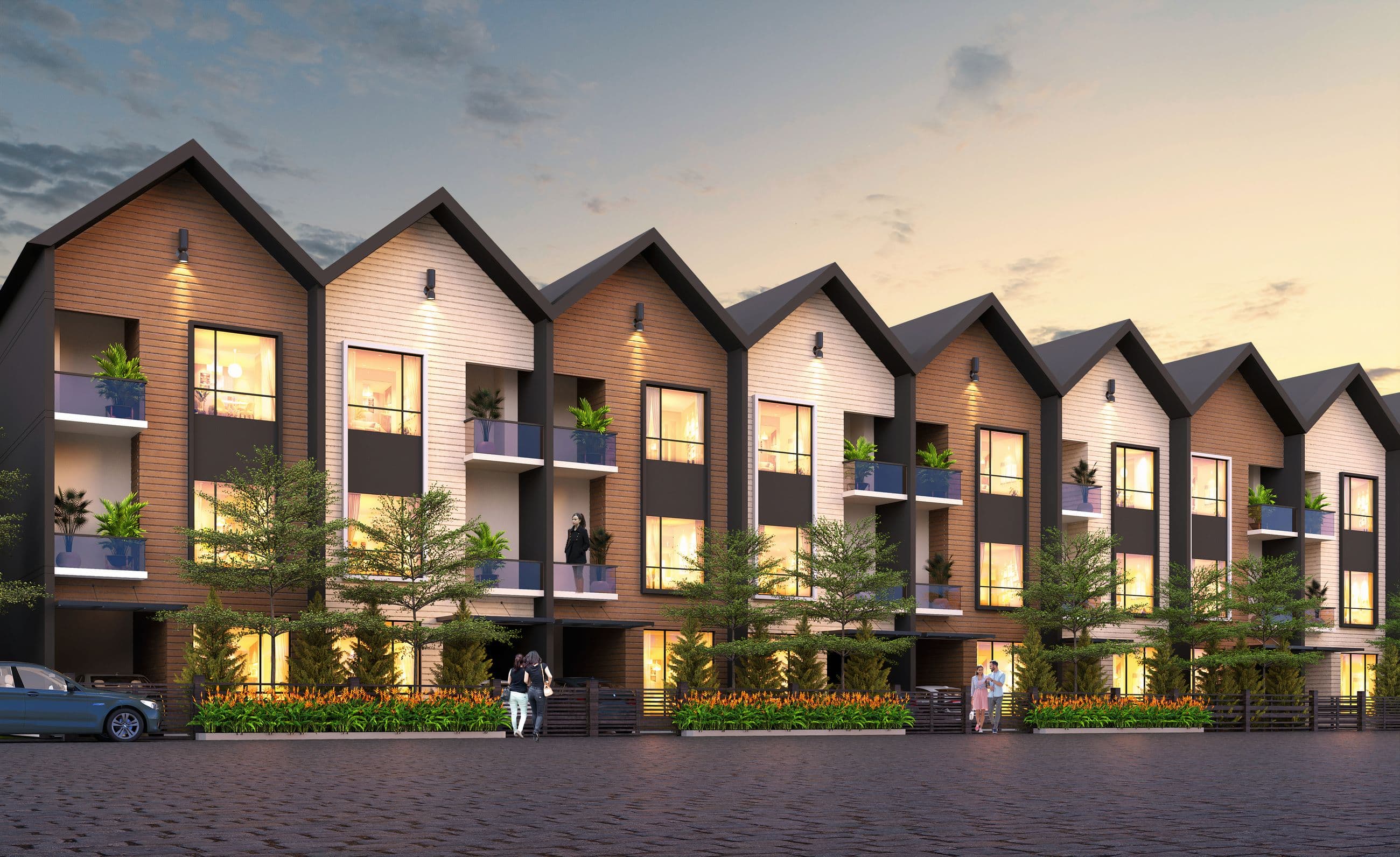 EUROPA townhouses at golden hour