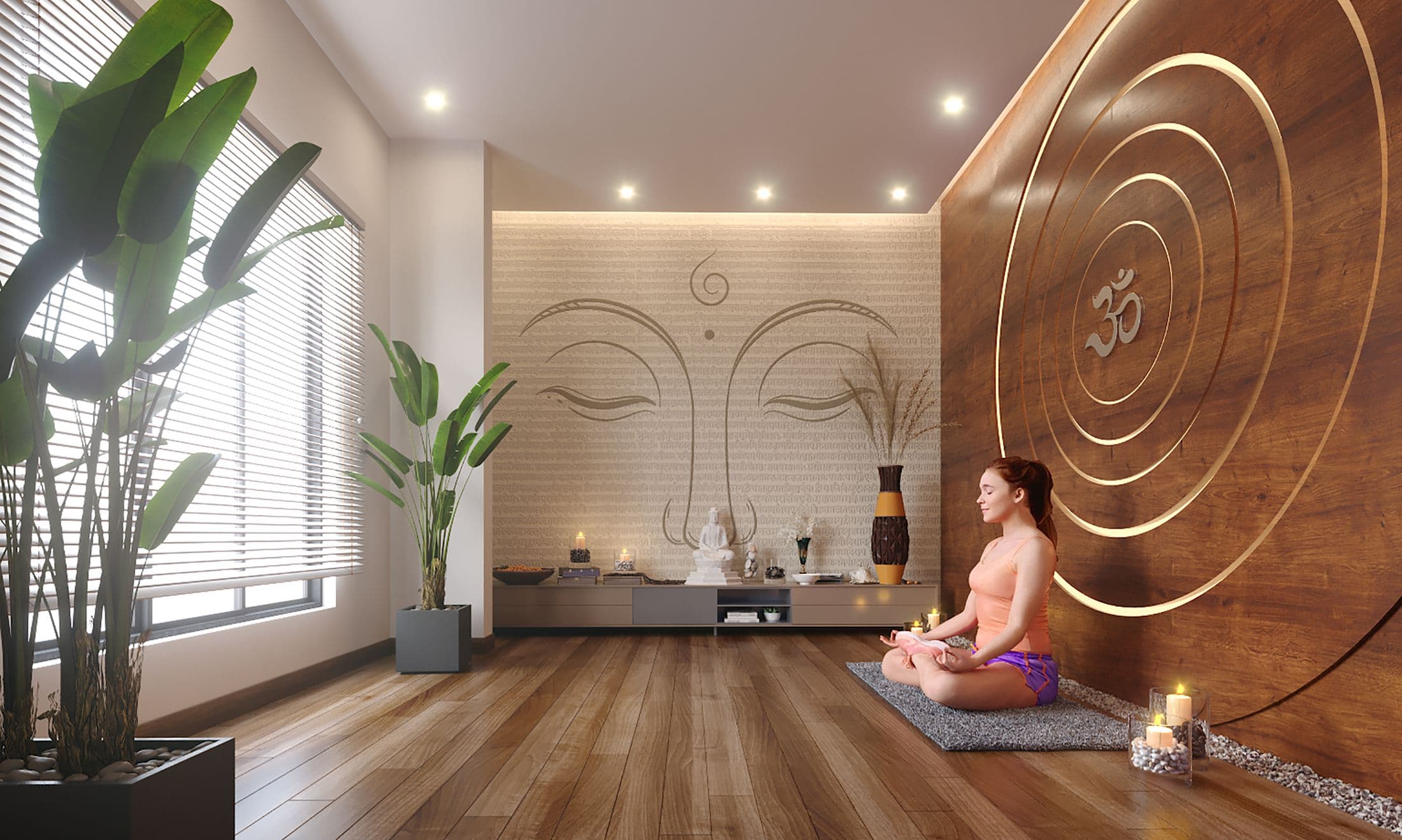 The CP Greens yoga room